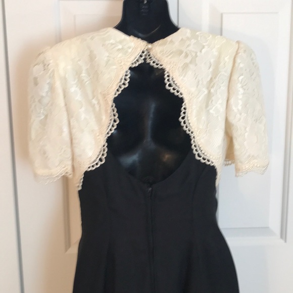 VINTAGE lace top Taffeta lined skirt dress - Picture 6 of 11